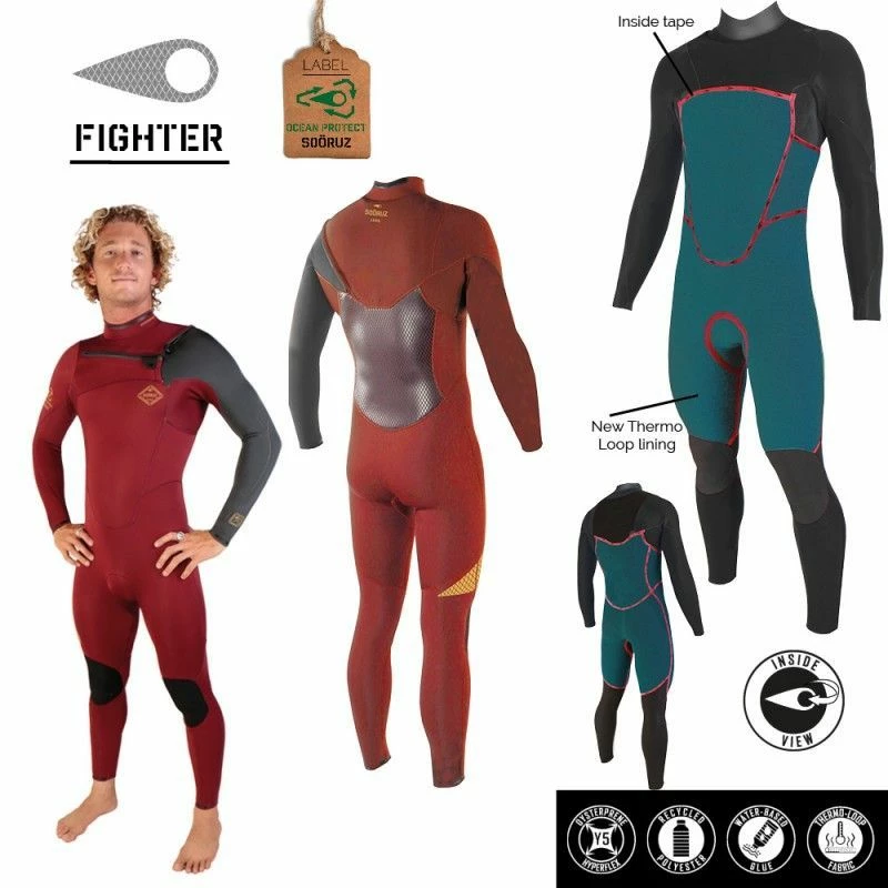Combinaison Surf Homme Soorüz FrontZip Fighter Rouge 5/4/3mm 2023 – Image 5