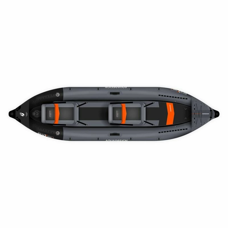 Kayak Gonflable Aquadesign KOLOA X'PERIENCE 360 Noir/Gris/Orange 2 Places – Image 2