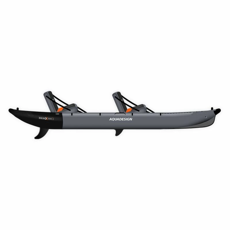 Kayak Gonflable Aquadesign KOLOA X'PERIENCE 360 Noir/Gris/Orange 2 Places – Image 3