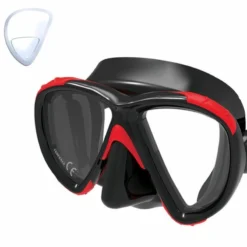 Masque Noir / Rouge Avec Verres Correcteurs Aquatys Papeete