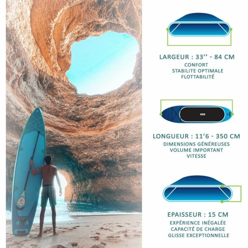 Paddle Gonflable WATTSUP Pike 11'6" Avec Siege Et Pagaie Convertible Kayak – Image 4