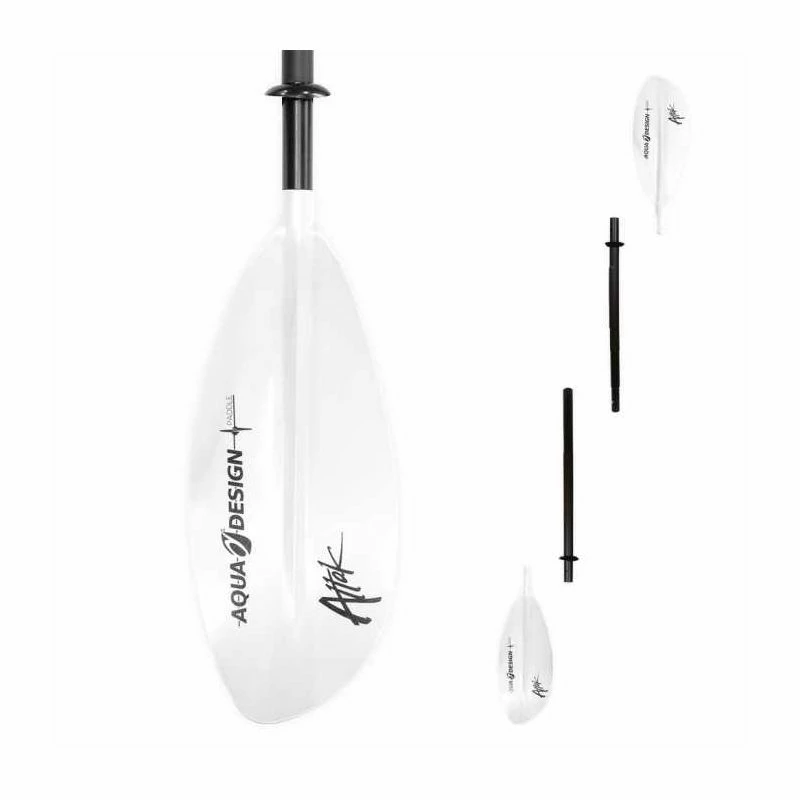Pagaie Kayak Aquadesign Aluminium 4 Parties Attack 220cm Blanc